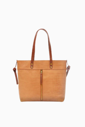 Embossed Tan Miss Marvel Leather Tote