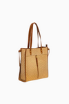 Embossed Superwoman Blonde Tan Leather Tote