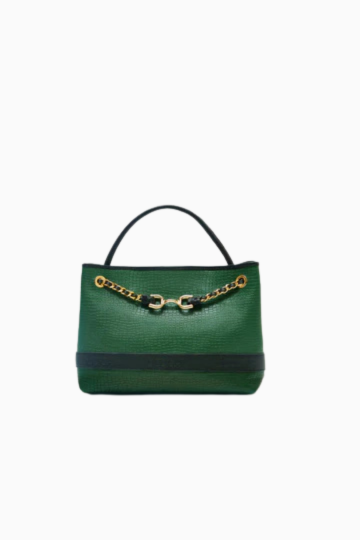 Top Handle Embossed Green Envy Uptown Tote
