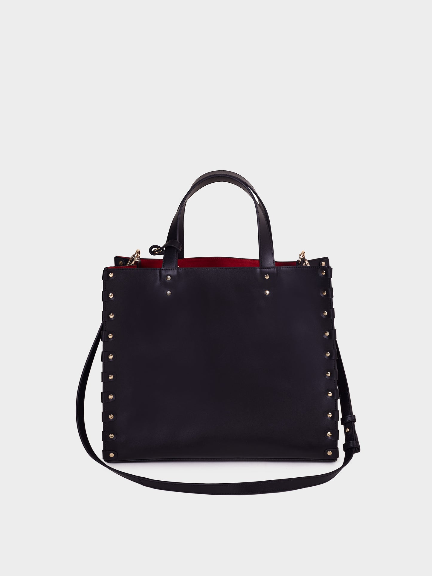 Black Globe Trotter Leather Tote