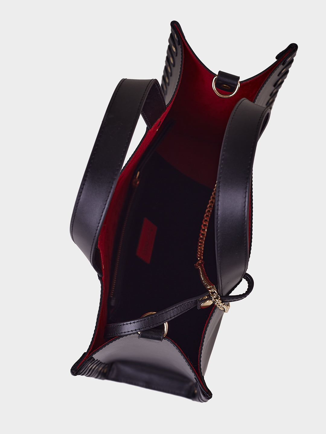 Black Globe Trotter Leather Tote