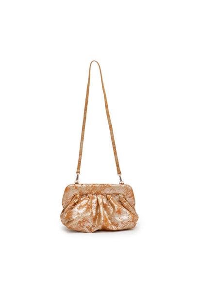 Foiled Leather Mustard Gold Party Clutch