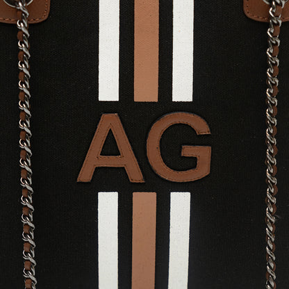 Canvas Personalised Black Tote Custom Colour