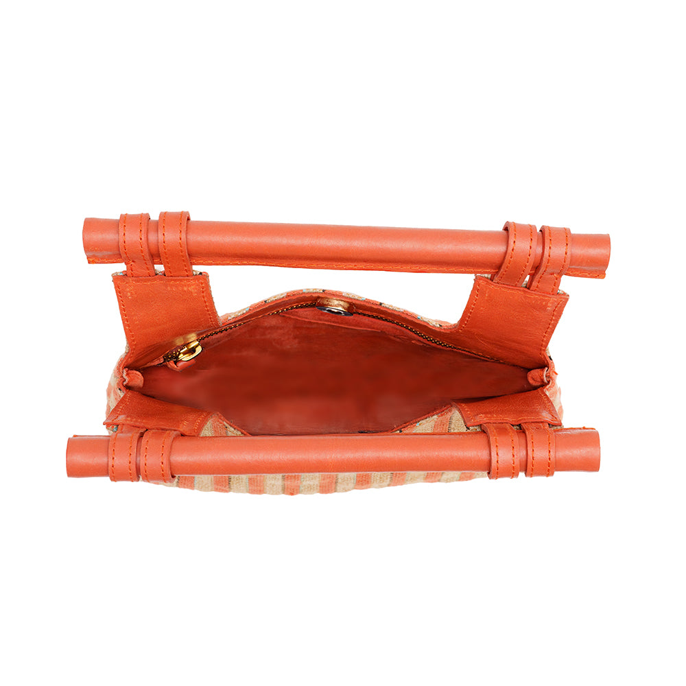 Ivy a l'orange Raffia Clutch