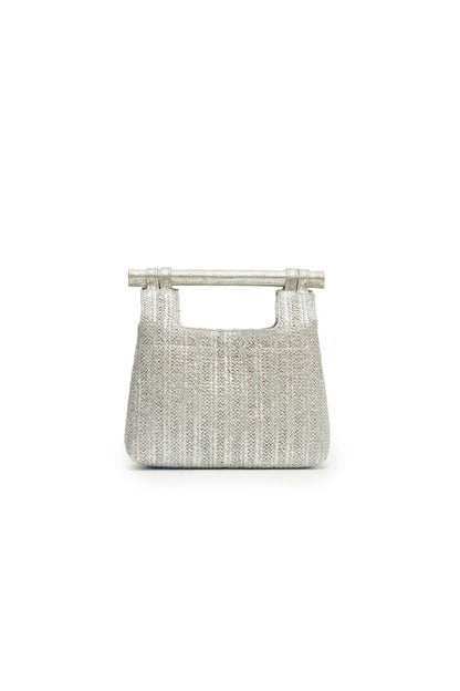 Ivy Silver Raffia Clutch