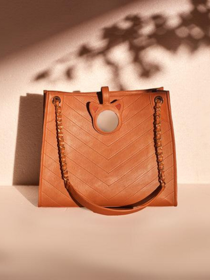 Magnet T Leather Tan Tote