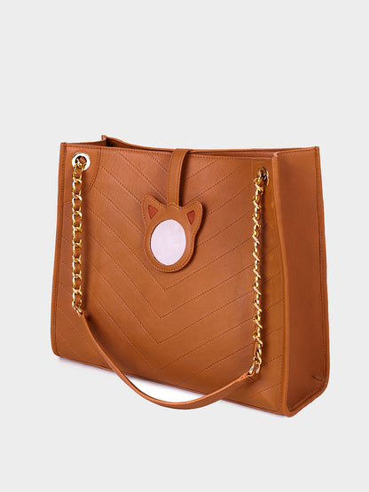 Magnet T Leather Tan Tote