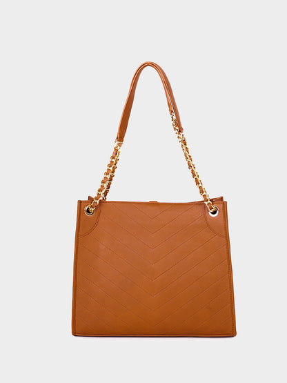 Magnet T Leather Tan Tote