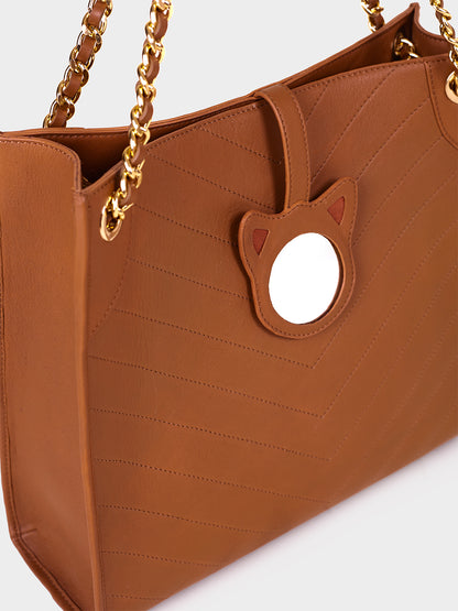 Magnet T Leather Tan Tote