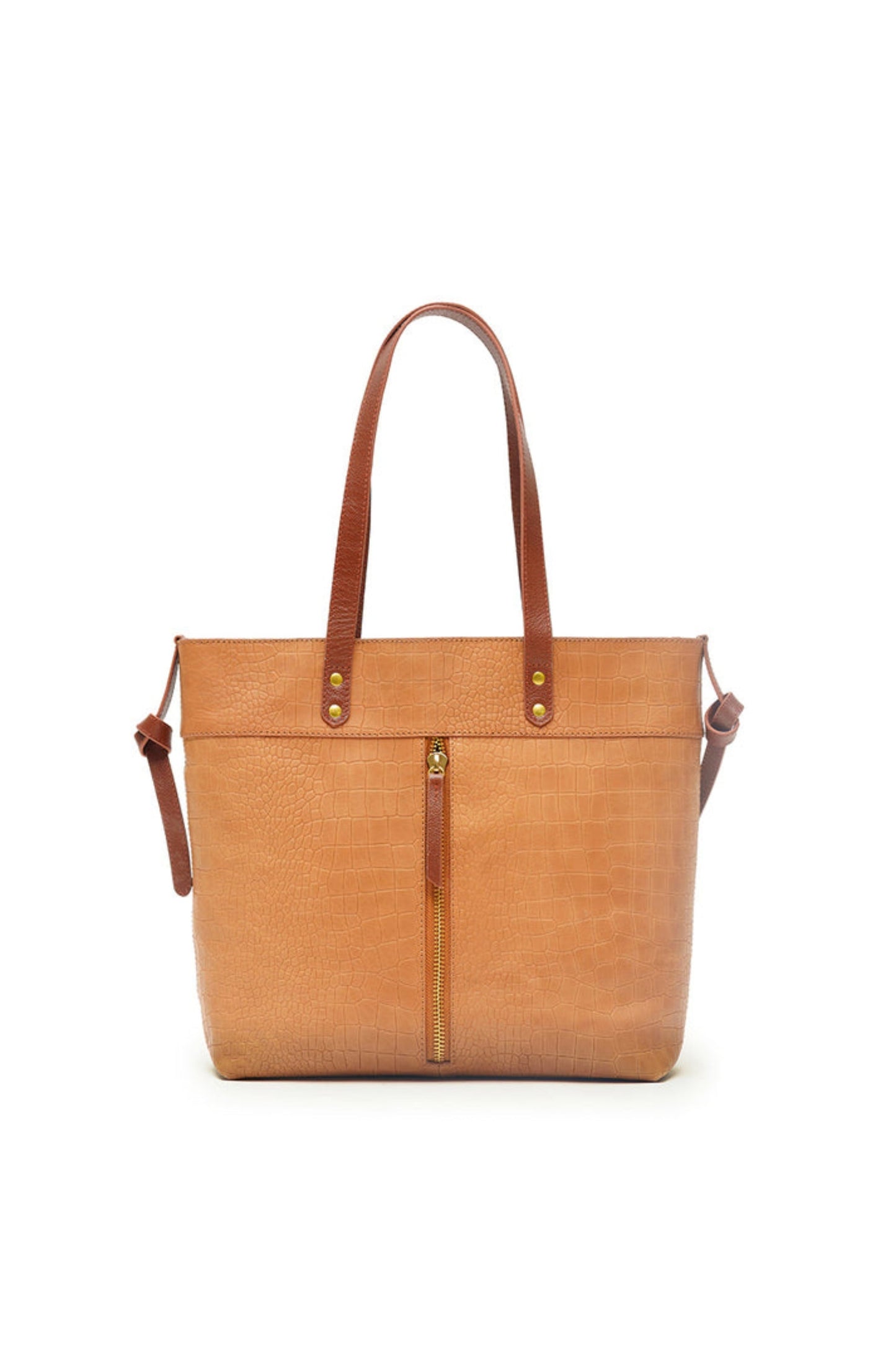 Embossed Tan Miss Marvel Leather Tote
