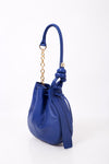 Cobalt Blue Leather Hobo Shoulder Bag