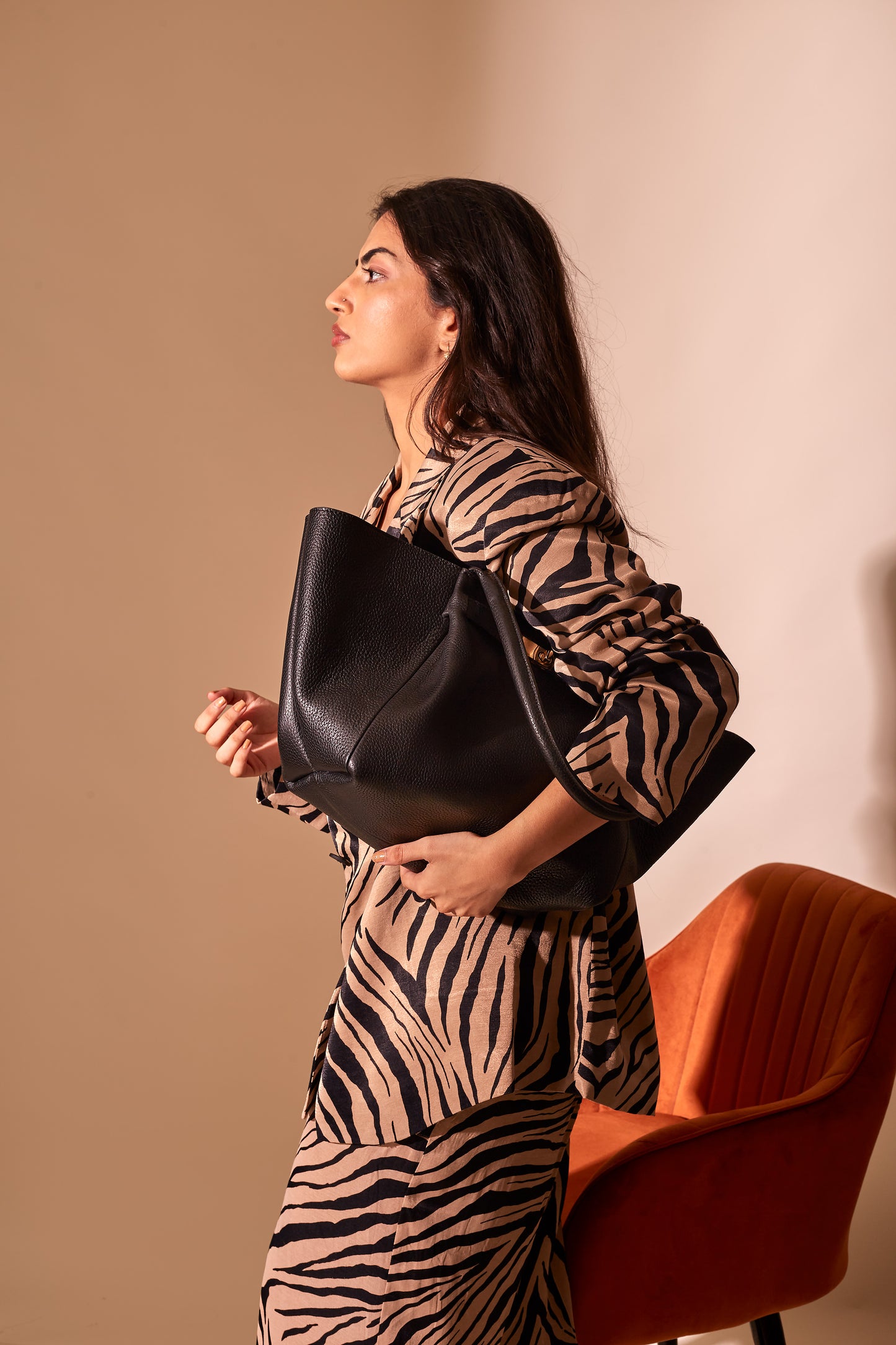 Sur Black Leather Tote