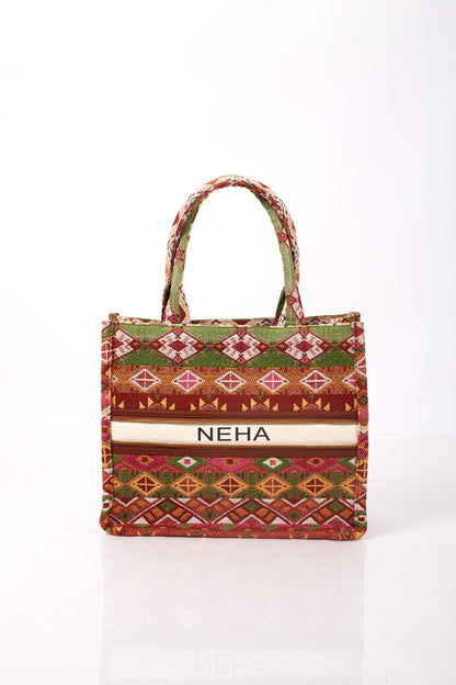 Miss Gifted Jacquard Boho Tote