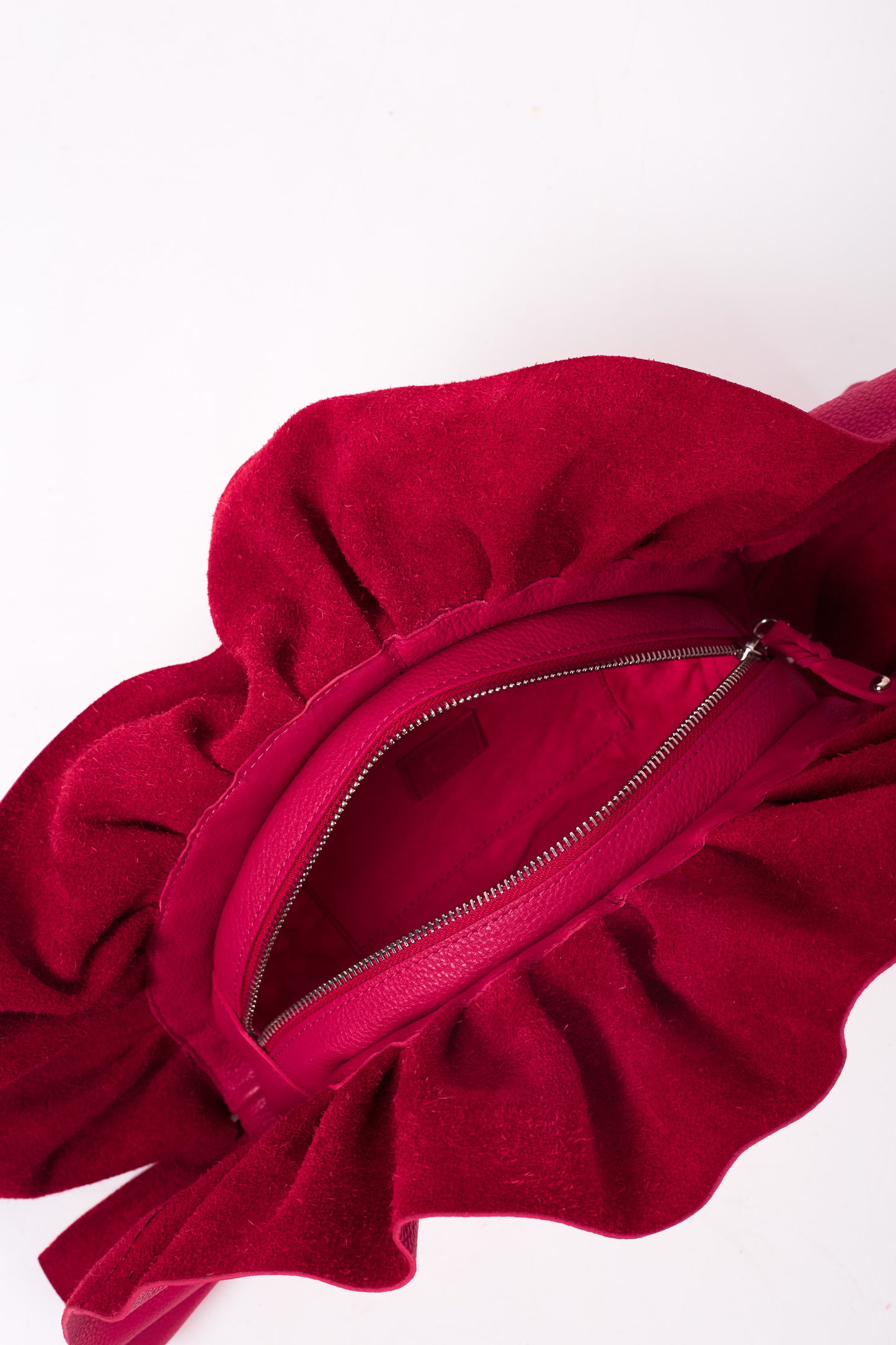 Fuschia Pink Frill Leather Oddbeat Clutch