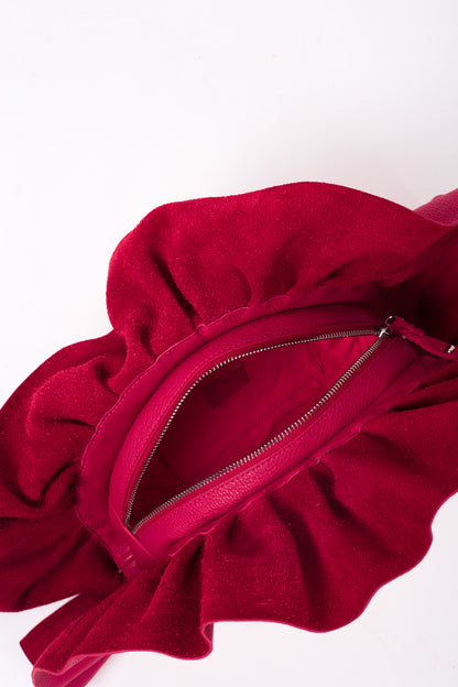 Fuschia Pink Frill Leather Oddbeat Clutch