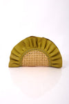 Pistachio Green Frill Leather Oddbeat Clutch