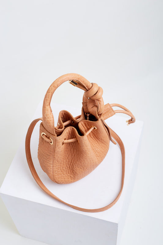 Tan New Zealand Leather Hobo Crossbody Bag