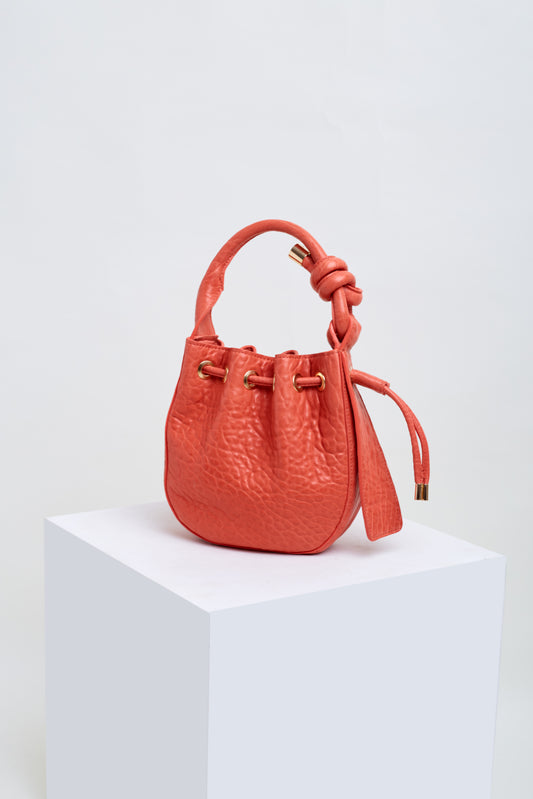 Orange New Zealand Leather Hobo Crossbody Sac Du Jour