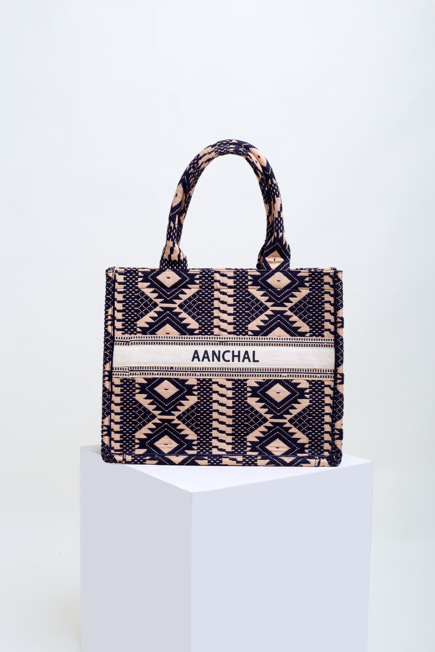 Miss Gifted Black Jacquard Tote